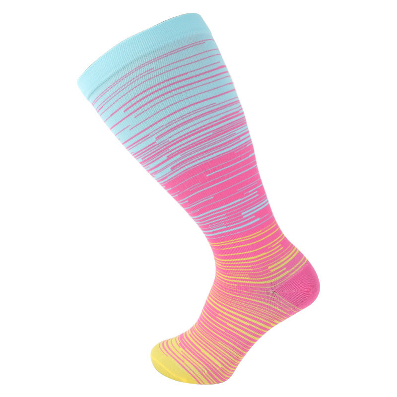 Plus Size Compression Socks Stripes